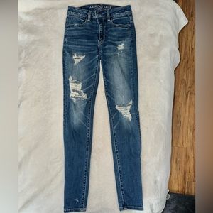 American Eagle Hi-Rise Distressed Jegging Jeans Size 4 Regular